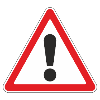 Дорожный знак 1.33 «Прочие опасности» (металл 0,8 мм, I типоразмер: сторона 700 мм, С/О пленка: тип А коммерческая)